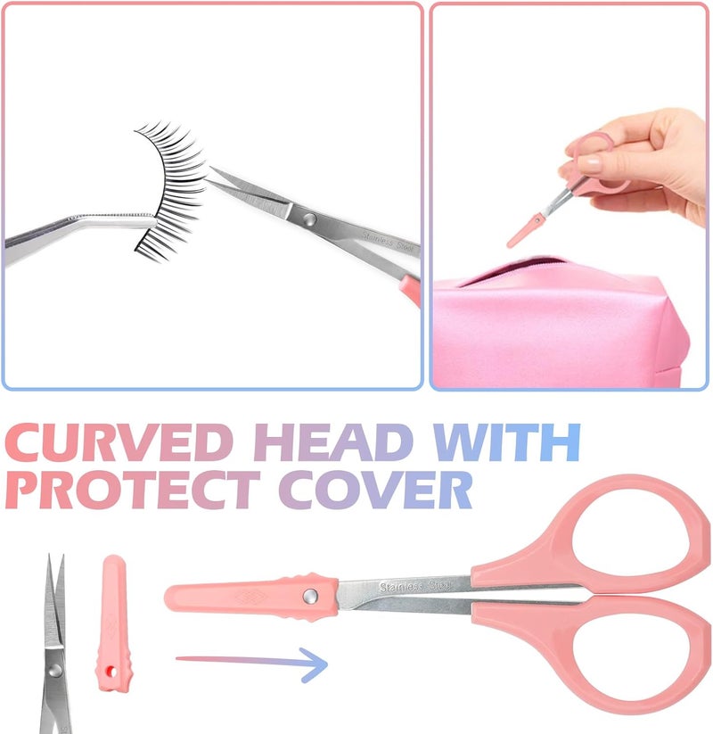 KAJUDA 2 Pcs Eyebrow Scissors for Women， Small Scissors Beauty for Facial Hair, Beard, Ear, Nose, Moustache， Stainless Steel - Image 4